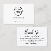 Personalisiert Dankeschön Karte mit Code bestellen (Vorne/Hinten)