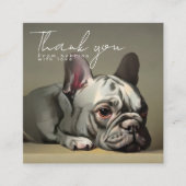 Personalisiert Dankeschön-Karte mit französischem Quadratische Visitenkarte (Vorderseite)