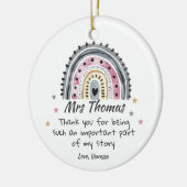 Personalisiert Dankeschön Lehrer Wertgutscheine Keramik Ornament (Links)
