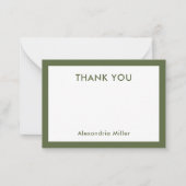 Personalisiert Dankeschön Note Card mit Name Olive Mitteilungskarte (Vorderseite)
