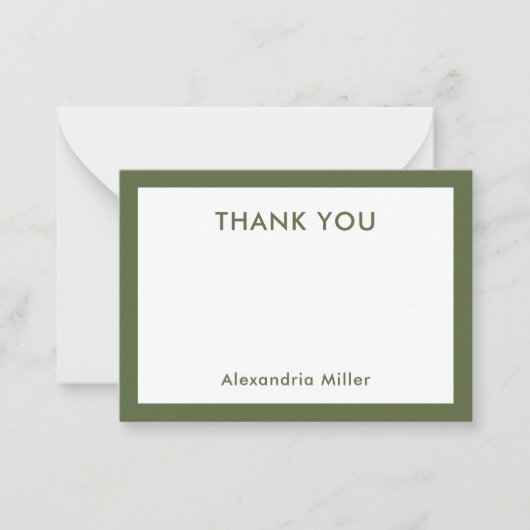 Personalisiert Dankeschön Note Card mit Name Olive Mitteilungskarte (Vorderseite)