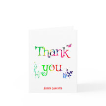 Personalisiert Dankeschön, Noten, Regenbogenbriefe