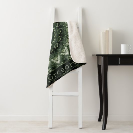 Personalisiert Dark Green Hosta Mandala Sherpadecke (Beispiel)