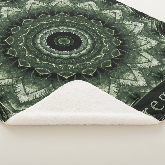 Personalisiert Dark Green Hosta Mandala Sherpadecke (3/4)