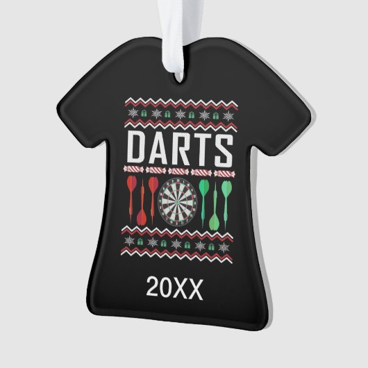 Personalisiert Dart Dartboard Ugly Christmas Sweat Ornament (Vorderseite)