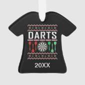 Personalisiert Dart Dartboard Ugly Christmas Sweat Ornament (Rückseite)