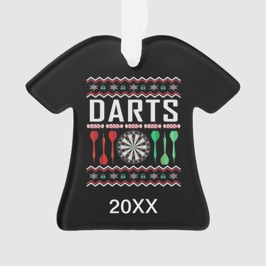 Personalisiert Dart Dartboard Ugly Christmas Sweat Ornament (Vorderseite)