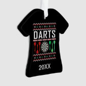 Personalisiert Dart Dartboard Ugly Christmas Sweat Ornament (Vorderseite)