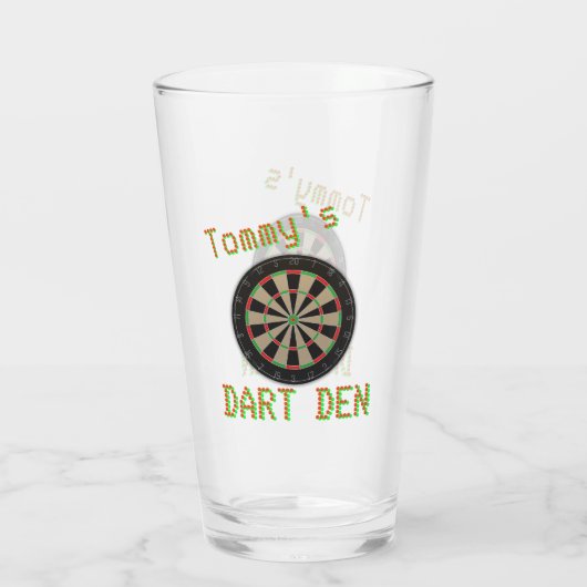 Personalisiert Dart Den Glass 🎯 Imitats Tavern Cl Glas (Rückseite)