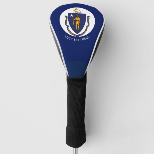 Personalisiert das Flag "Text Massachusetts State" Golf Headcover (Vorderseite)