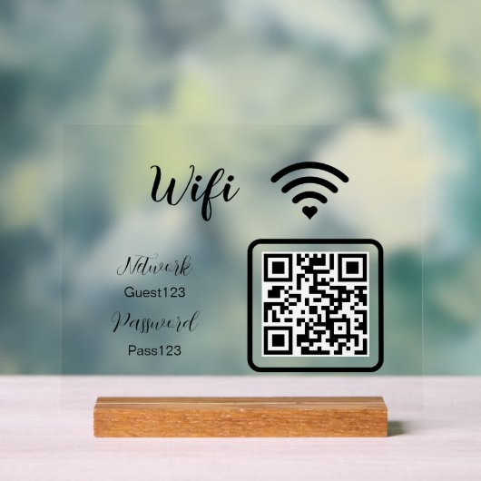 Personalisiert Das Wifi-Kennwort für Unternehmen Acrylschild (Neutral)
