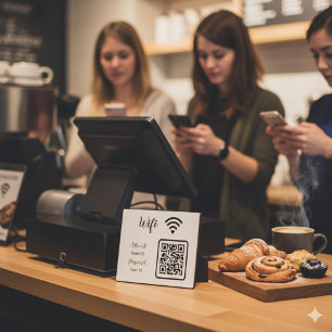 Personalisiert Das Wifi-Kennwort für Unternehmen Fotoplatte