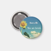 Personalisiert, dass Sie mit Sonnenblumen lieben Magnet (Vorderseite/Rückseite)