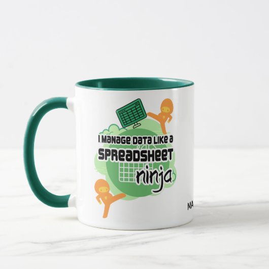 Personalisiert Data Manager SPREADSHEET NINJA Tasse (Links)