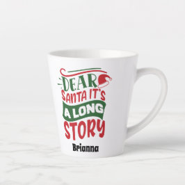 PERSONALISIERT DEAR SANTA LATTE TASSE