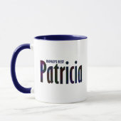 Personalisiert Deep Red, Blue Kariert "Patricia" N Tasse (Links)