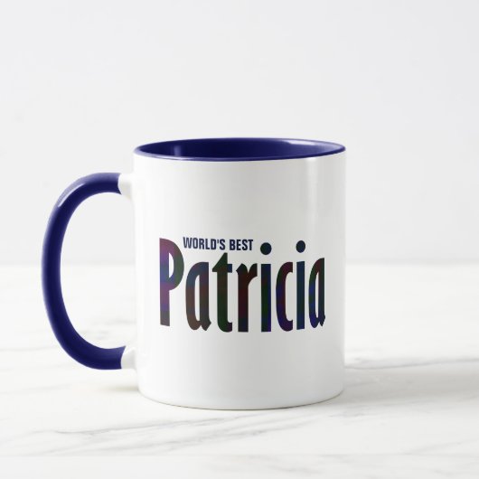 Personalisiert Deep Red, Blue Kariert "Patricia" N Tasse (Links)