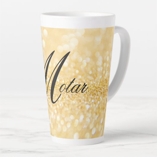 Personalisiert Dein Name Goldener Stil Milchtasse (Rechte Ecke)