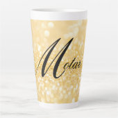 Personalisiert Dein Name Goldener Stil Milchtasse (Vorderseite)