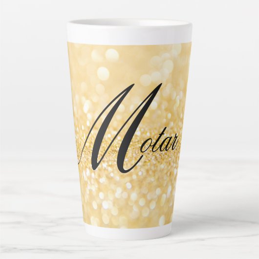 Personalisiert Dein Name Goldener Stil Milchtasse (Vorderseite)