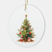 Personalisiert dekorierter Weihnachtsbaum Keramik Ornament (Links)