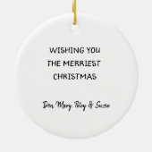 Personalisiert dekorierter Weihnachtsbaum Keramik Ornament (Hinten)