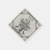 Personalisiert Delft Blumenzwiebelpapier Napkin Serviette (Ecke)