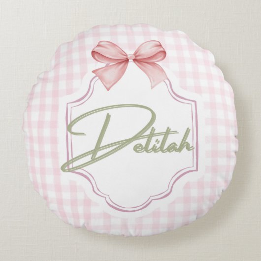 Personalisiert Delilah Baby Girl Kinderzimmer Ging Rundes Kissen (Vorderseite)