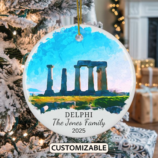 Personalisiert Delphi Ornament, Griechenland Keramik Ornament