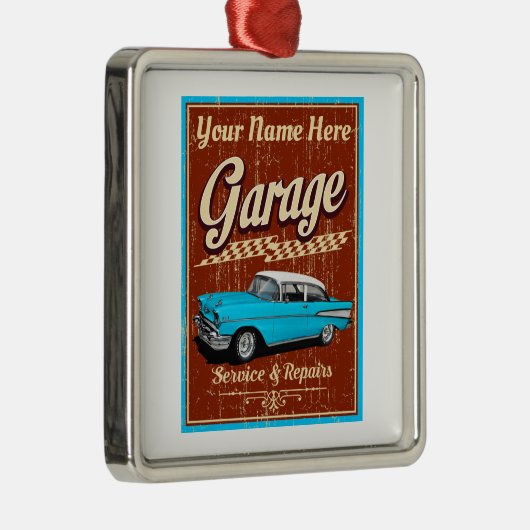 Personalisiert Deluxe Car Garage Ornament Aus Metall (Rechts)