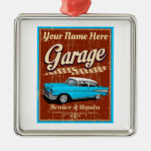 Personalisiert Deluxe Car Garage Ornament Aus Metall (Vorne)