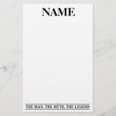 Personalisiert den Mann, den Mythos, die Legende Briefpapier (Vorderseite)