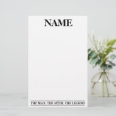 Personalisiert den Mann, den Mythos, die Legende Briefpapier (Stehend Vorderseite)