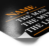 Personalisiert den Mann, den Mythos, die Legende Fotodruck (Ecke)