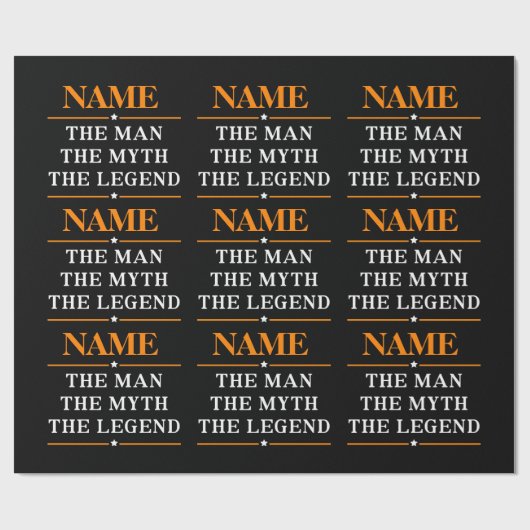 Personalisiert den Mann, den Mythos, die Legende Geschenkpapier (Flach)