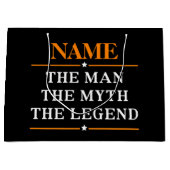Personalisiert den Mann, den Mythos, die Legende Große Geschenktüte (Vorderseite)