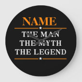 Personalisiert den Mann, den Mythos, die Legende Große Wanduhr (Vorderseite)