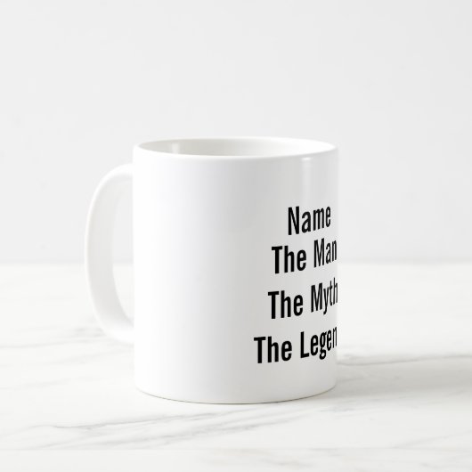 Personalisiert den Mann, den Mythos, die Legende Kaffeetasse (Vorderseite Links)