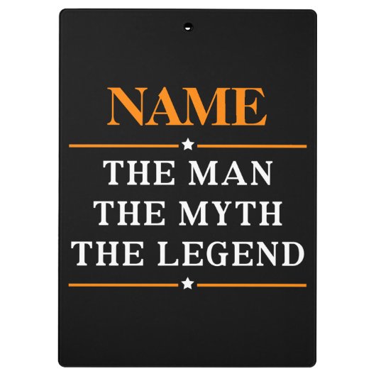 Personalisiert den Mann, den Mythos, die Legende Klemmbrett (Rückseite)