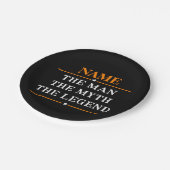 Personalisiert den Mann, den Mythos, die Legende Pappteller (Schrägansicht)