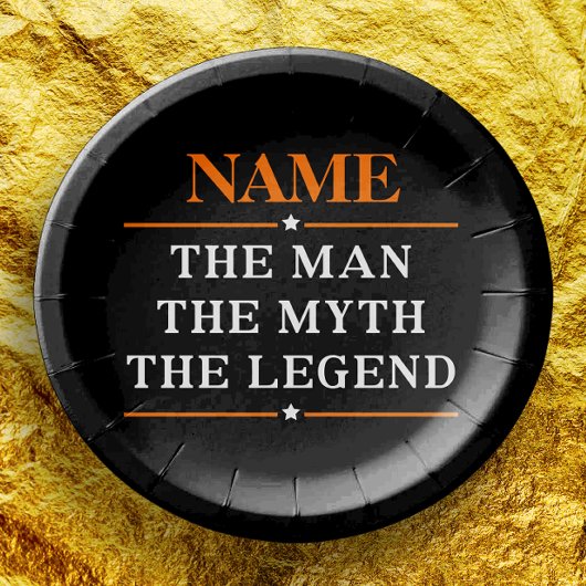 Personalisiert den Mann, den Mythos, die Legende Pappteller