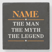 Personalisiert den Mann, den Mythos, die Legende Steinuntersetzer (Vorderseite)