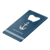 Personalisiert den Namen Ihres Bootes Geldbeutel Flaschenöffner (Vorderseite Schrägansicht)