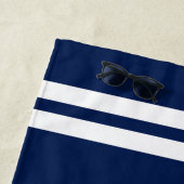 Personalisiert den Namen monogramm blauer und weiß Strandtuch (Beispiel)