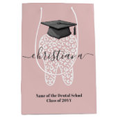 Personalisiert Dental Abschluss Leopard Tooth Grad Mittlere Geschenktüte (Vorderseite)