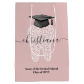 Personalisiert Dental Abschluss Leopard Tooth Grad Mittlere Geschenktüte (Rückseite)