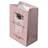 Personalisiert Dental Abschluss Leopard Tooth Grad Mittlere Geschenktüte (Rückseite Schrägansicht)