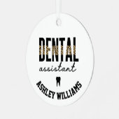 Personalisiert Dental Assistant Cheetah Ornament Aus Metall (Vorderseite links)