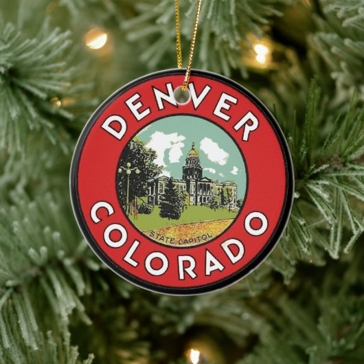 PERSONALISIERT Denver CO Keramik Ornament (Baum)