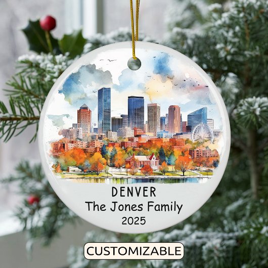 Personalisiert Denver-Ornament, Colorado-Staat Keramik Ornament